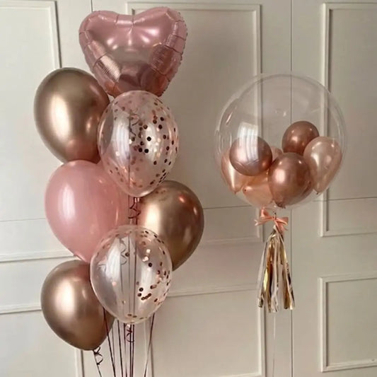Decoración cumpleaños en tonos dorados