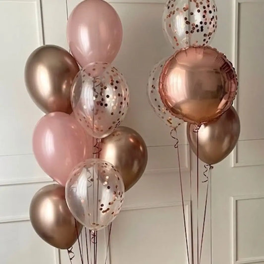 Decoración cumpleaños en tonos dorados