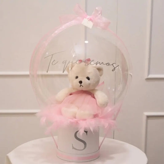 Regalo personalizado con peluche tutú y globo