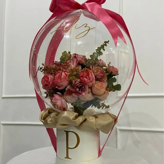 Regalo personalizado flores corla en globo