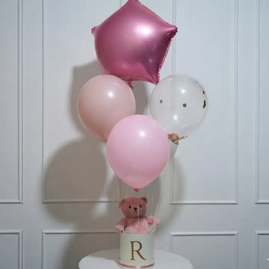 Regalo personalizado globos de helio y oso