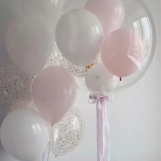 Decoración cumpleaños en tonos rosados